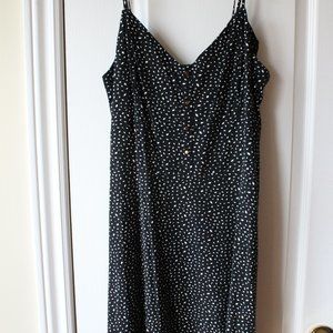 Black Dynamite Summer Dress with Gold Buttons Detail